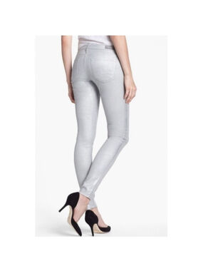 AG jeans Extreme Skinny Absolute Legging jeans shiny waxed Silver 28 cigarette